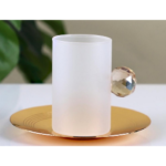12PCS GLASS TEA CUP SET-GOLD-150CC