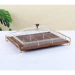 6-DIVIDED CANDY TRAY W/LID-46.5X34.5X13