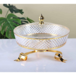 ACRYLIC CANDY BOWL W/LID-GOLD-30.5X30.5X10.5