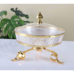ACRYLIC CANDY BOWL W/LID-GOLD-25X25X9.5