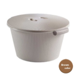 8 LT PLASTIC ROUND BUCKET W/COVER