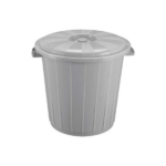 25LT PLASTIC ROUND BUCKET W/COVER-DARK BLUE