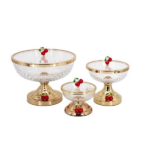 GLASS CANDY BOWL W/COVER-14.5X14.5X14.5CM