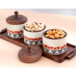 3PCS CANDY JAR W/TRAY-39X13CM