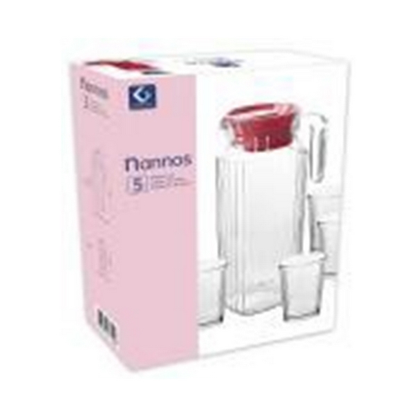 ⁦NANNOS 1100ML PITCHER+4 PCSX200ML GLASS SET⁩ - الصورة ⁦1⁩