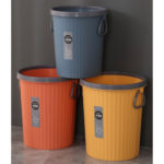 PLASTIC ROUND TRASH CAN WITH DIRECT OUTLET-24.5X27.5