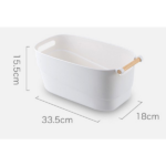 STORAGE BOX W/WOODEN HANDLE-33.5*18*15.5CM