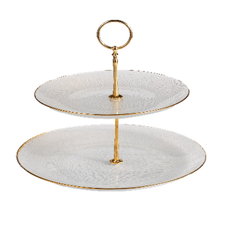 ⁦2-LAYER GLASS ROUND TRAY⁩ - الصورة ⁦1⁩