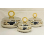 METAL ROUND BOWL W/LID-18X18X11