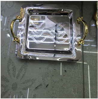 ⁦S/STEEL SERVING TRAY-50X36CM⁩ - الصورة ⁦1⁩