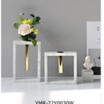 MARBLE CANDLE HOLDER -GOLD-15X5X15CM