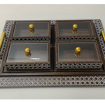 4PCS CANDY BOX W/LID & TRAY SET-41X31