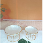 "GLASS ROUND BOWL W/STAND-8"""
