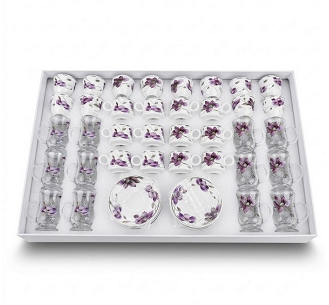 ⁦48 PCS TEA & CAWA CUP SET-GOLD⁩ - الصورة ⁦1⁩