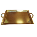 METAL TRAY WITH HANDLE-GOLD