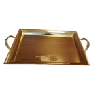 METAL TRAY WITH HANDLE-GOLD