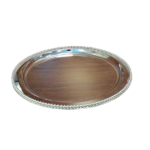SERVING TRAY WITH STAND-SILVER