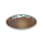 SERVING TRAY WITH STAND-SILVER