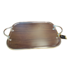 S/STEEL SERVING TRAY W/HANDLE-SILVER