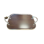 S/STEEL SERVING TRAY W/HANDLE-GOLD/SILVER