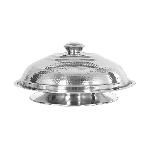 1012190000004.png S/STEEL KOOZY SERVING PLATTER W/RICE GRAIN ENGRAVED BASE-60CM - Image 1