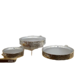 METAL ROUND TRAY W/HANDLE