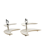2 LAYER IRON FRUIT PLATE MOON SHAPE-30*19*26