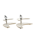 2 LAYER IRON FRUIT PLATE MOON SHAPE-35*22*26