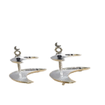 2 LAYER IRON FRUIT PLATE MOON SHAPE-35*22*26