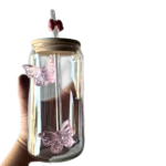 GLASS JUICE CUP W/STRAW-550ML