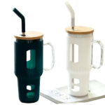 GLASS JUICE CUP W/STRAW-950ML