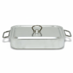 ALUMINUM RECTANGULAR TRAY 29*2MM WITH MOVABLE HANDLE & LID