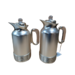 2PCS S/STEEL THERMOS SET-1.0L+1.0L (SILVER, MATTE FINISH)