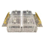 4PCS ACRYLIC CANDY BOWL W/COVER+TRAY SET