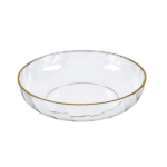 PLASTIC ROUND BOWL GOLDEN DESIGN-22X5.1CM
