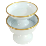 METAL ROUND BOWL W/STAND -11.8X11.8X8.5