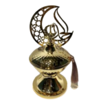METAL CANDY BOWL W/COVER+STAND -GOLDEN
