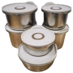 S/STEEL BOWL W/COVER-440ML