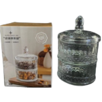 2-LAYER GLASS CANDY JAR W/COVER-117.X19.5