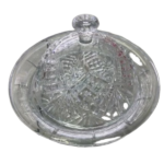 GLASS CANDY PLATE W/COVER-20X11CM
