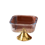 GLASS FRUIT BOWL W/STAND-17.5X13CM