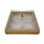 4 PCS BOWL+TRAY W/COVER-25.5X25.5X7CM