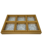 4 PCS SQUARE BOX W/TRAY-41X28X7CM