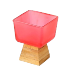 CANDY BOWL W/WOODEN BASE-8.8X9.6