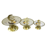 GLASS ROUND TRAY W/STAND