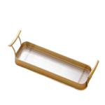 METAL HANDLE RECT. TRAY-GOLDEN