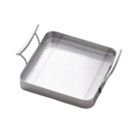 METAL HANDLE SQUARE TRAY-SILVER
