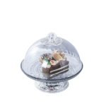 GLASS STAND TRAY W/COVER
