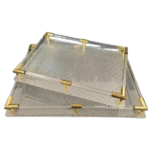 ACRYLIC TRAY W/HANDLE-40X30X4CM
