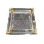 ACRYLIC SQUARE TRAY W/HANDLE-30X30X4CM